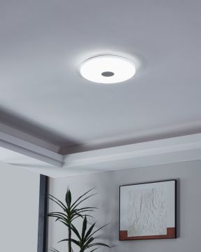 PLAFONIERA A LED LANCIANO 1 BIANCO E TRASPARENTE/BIANCO E CROMO 40X6CM - 18.8W 3000/4000/5000K 2300lm