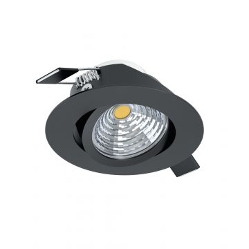 LAMPADA DA INCASSO LED SALICETO NERO D. 8,8CM - 2700K 6W 450lm