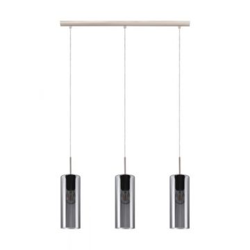 LAMPADARIO 3 LUCI SELVINO NERO FUMÈ L71 H110CM - 3X15W E27