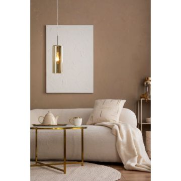 LAMPADARIO SELVINO NICHEL SATINATO E ORO 10.5X110CM - 1XE27 15W