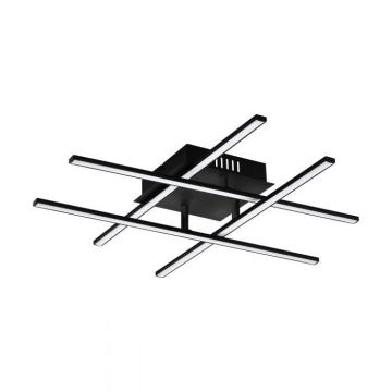 PLAFONIERA A LED LASANA 3 NERO 50X50CM - 4X740lm 3000K 4X5.2W