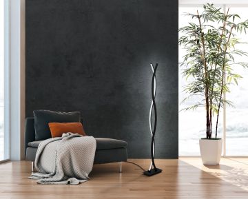 PIANTANA A LED LASANA 3 NERO/BIANCO 25X13 H. 143.5CM - 36W 3000K 4700lm