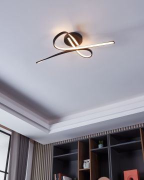 PLAFONIERA A LED SELVINA 1 NERO/BIANCO 110X18.5CM - 2X10.5W 3000K 2X1450lm