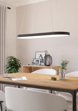 LAMPADARIO A LED CODRIALES NERO E BIANCO 78.5X30 H. 120CM - 1X27W 3000K 1X4000lm