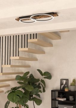 PLAFONIERA A LED BOYAL NERO E MARRONE ANTICATO - 1X12W 1X1700lm 1X12W 1X1700lm 3000K