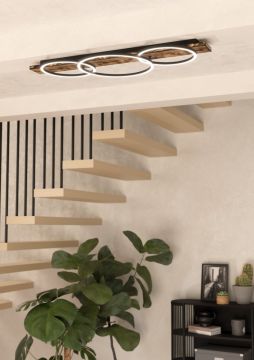 PLAFONIERA A LED BOYAL NERO E MARRONE ANTICATO - 2X12W 1X12W 2x1700lm 3000K 