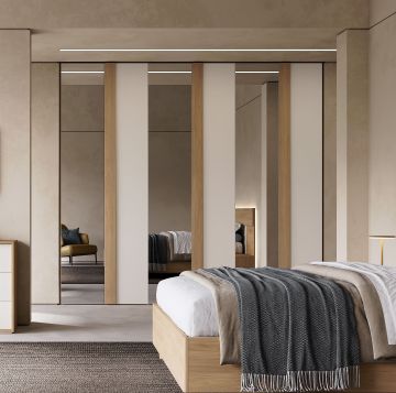 ARMADIO CM 270X58 H.247 NOCE E CANAPA