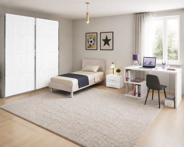 CAMERETTA COMPLETA MOD. BASIC BIANCO FRASSINATO E OLMO PERLA 