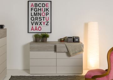 COMO' MOD. FAVORITA CM 137.2X44.4 H.80.9 CASHMERE OPACO E ROVERE GESSATO