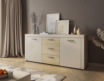CREDENZA MOD. MANUEL CM 166.8X41.4 H.77 CACHEMIRE E BARISTA OAK