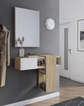 MOBILE DA INGRESSO MOD. MOVE ROVERE SONOMA E BIANCO