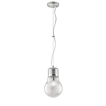 SOSPENSIONE LAMPADINA CROMATO E BIANCO SATINATO 15X120CM - 1XE14 LED