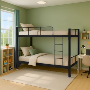 LETTO A CASTELLO MOD. W-B2 IN METALLO NERO 