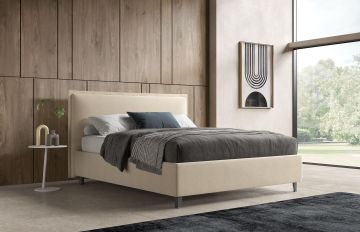 LETTO MATRIMONIALE IN TESSUTO BEIGE