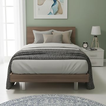 LETTO 1 PIAZZA E MEZZA CON GIROLETTO MOD. COLORADO NOCE OSSIDATO 