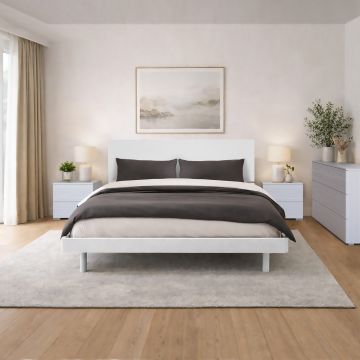 LETTO MATRIMONIALE CON GIROLETTO MOD. FLY FRASSINO NUVOLA