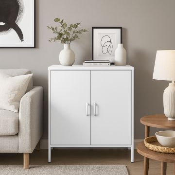 MOBILE ART. W-H10 CM 80X40 H.103 IN METALLO BIANCO 