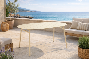TAVOLO IN METALLO 125X84CM ARGILLA
