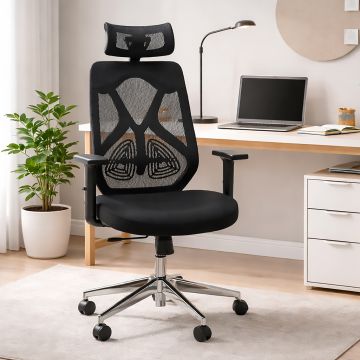 SEDIA UFFICIO MOD. DAFNE IN TESSUTO NERO 