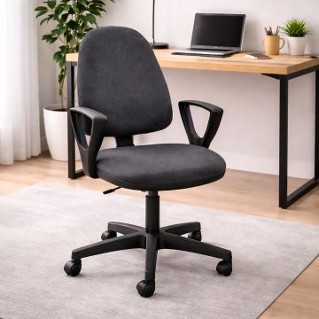 SEDIA UFFICIO MOD. GRETA IN TESSUTO GRIGIO SCURO
