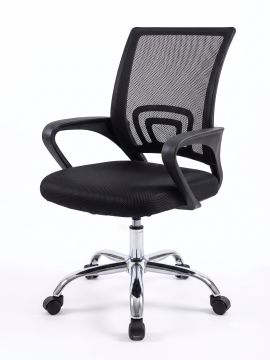 SEDIA DA UFFICIO MOD. TAMPA IN TESSUTO E RETE NERA