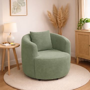 POLTRONA MOD. PINA IN TESSUTO CM 77X76 H.70 VERDE 