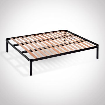 RETE MATRIMONIALE MOD. CLOUD CM 160X190 IN METALLO NERO CON 14 DOGHE