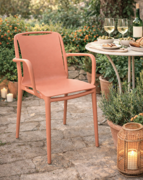 GRANDSOLEIL - POLTRONA DA ESTERNO MOD. VELAIR IN POLIPROPILENE PETRA