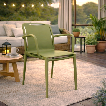 GRANDSOLEIL - POLTRONA DA ESTERNO MOD. VELAIR IN POLIPROPILENE VERDE OLIVA