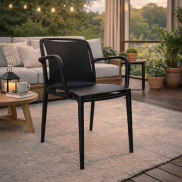 GRANDSOLEIL - POLTRONA DA ESTERNO MOD. VELAIR IN POLIPROPILENE ANTRACITE