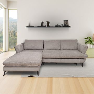 SALOTTO MOD. BALAO CON PENISOLA SX IN TESSUTO BEIGE