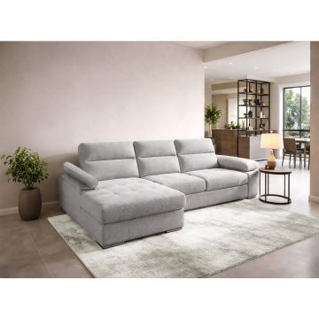 SALOTTO MOD. ARIA CHAISE LONGUE SX IN TESSUTO GRIGIO CHIARO 