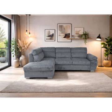 SALOTTO MOD. KENDAL III ANGOLARE SX IN TESSUTO GRIGIO SCURO 