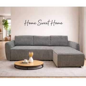 SALOTTO MOD. FLOW CON PENISOLA REVERSIBILE IN TESSUTO GRIGIO ANTRACITE