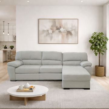 SALOTTO MOD. TERRY PENISOLA DX IN TESSUTO SILVER