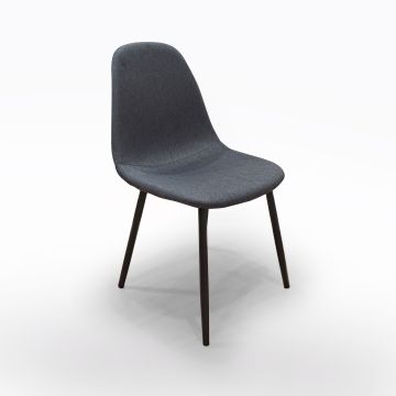 SEDIA MOD. TIKY IN METALLO NERO E TESSUTO ANTRACITE