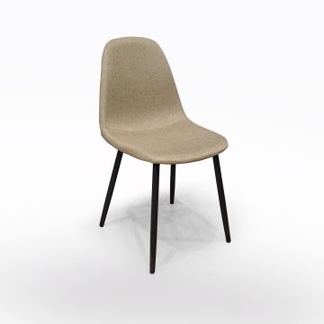 SEDIA MOD. TIKY IN METALLO NERO E TESSUTO CORDA