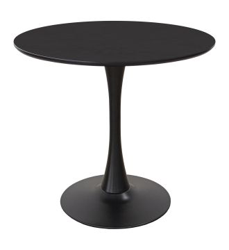 TAVOLO ROTONDO MOD. PAUL DIAM. CM 80 IN METALLO E MDF NERO OPACO