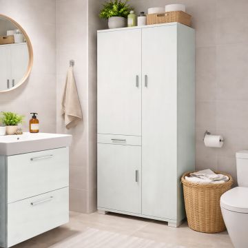 MOBILE MULTIUSO BIANCO FIAMMATO  IN KIT