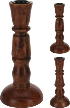 CANDELABRO IN LEGNO 18CM ASSORTITO