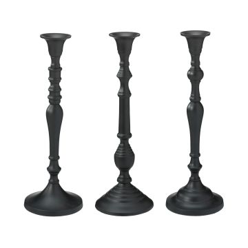 CANDELABRO 1 FUOCO IN ALLUMINIO NERO H 29CM ASSORTITO