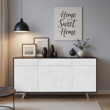 MOBILE MOD. PUSH & GO CM 164X41 H. 92 OSSIDO NERO E OSSIDO BIANCO