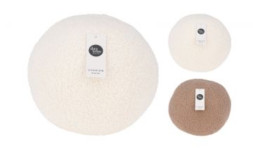 CUSCINO DA SEDUTA EFFETTO PELUCHE BIANCO/MARRONE D. 20CM ASS.
