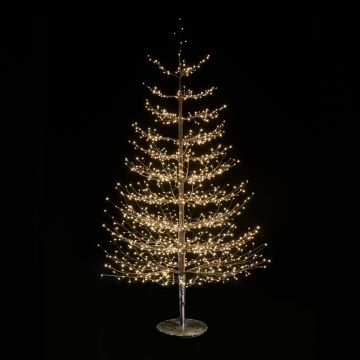 ALBERO LUMINOSO ABETE 1440 LED BIANCO CALDO H. 150CM CON ADATTATORE