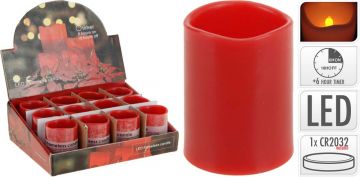 CANDELA LED C/TIMER 5X6CM ROSSO