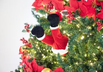 DECORAZIONE PER ALBERO GAMBE BABBO NATALE CON MOVIMENTO L 35CM 