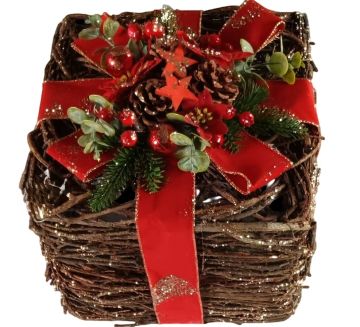 PACCO REGALO RAMI INTRECCIATI 27X27CM H 33CM GRANDE