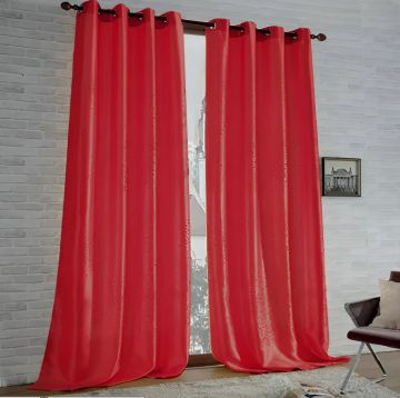 LINEA DIAMANTE - TENDA CON OCCHIELLI IN POLIESTERE 140X280CM BORDEAUX