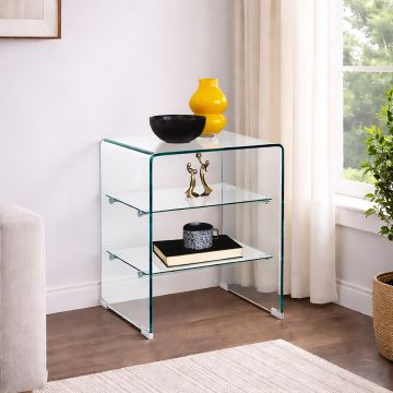TAVOLINO IN VETRO TEMPERATO CM 50X40 H. 58 