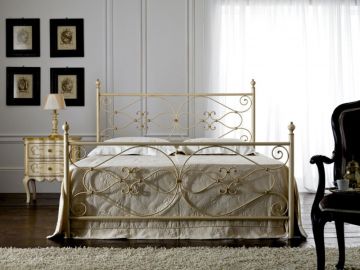 LETTO* MATRIM MOD.ANNALISA AVORIO ANTIQUARIATO CM 170X210 H130